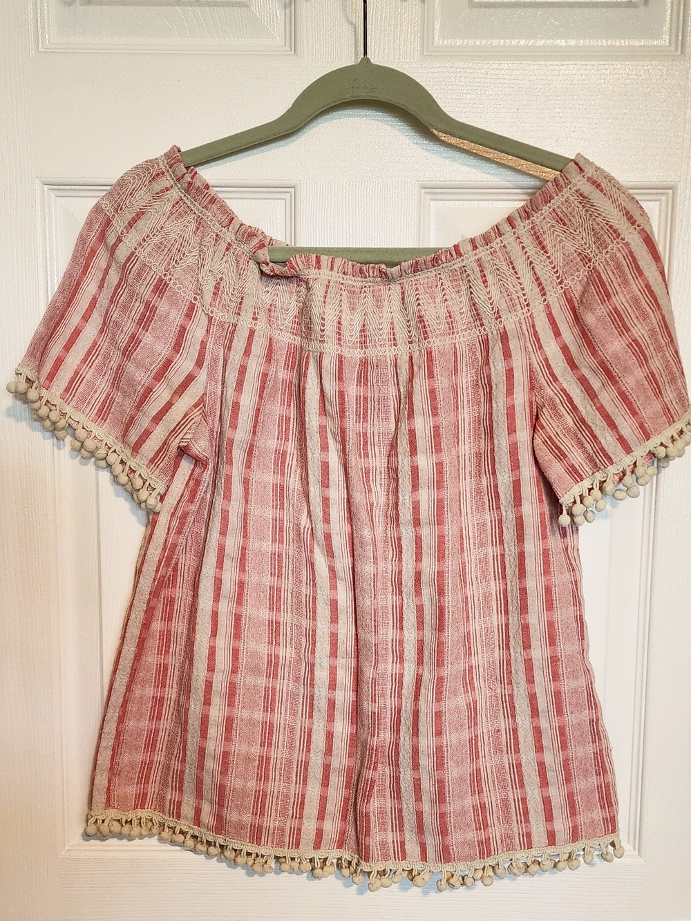 Antibes Blanc Striped Red & Cream Blouse